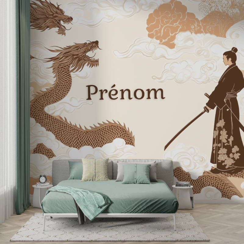 Papier peint prenom samurai murs