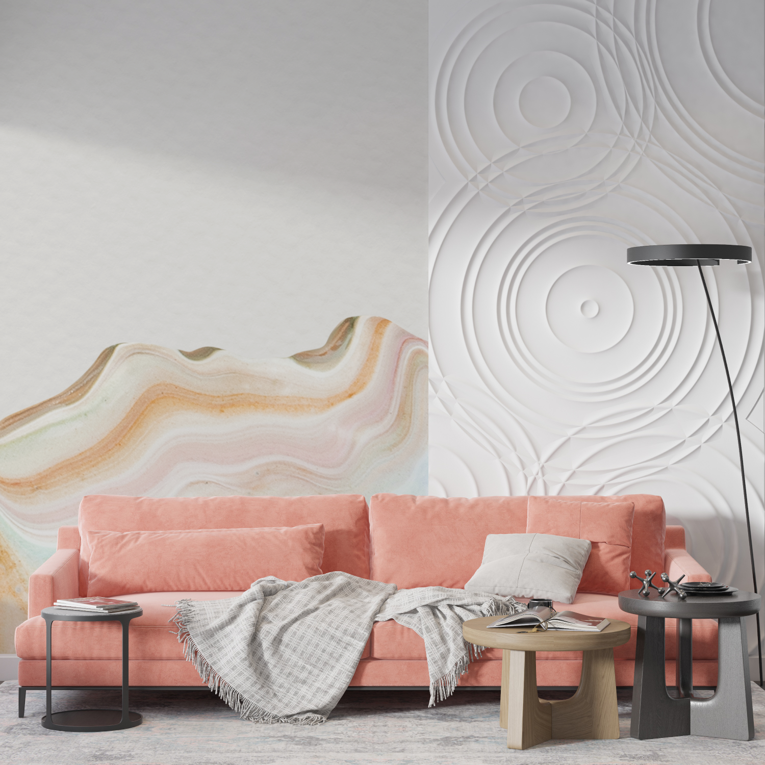 Papier peint aquarelle chambre mur
