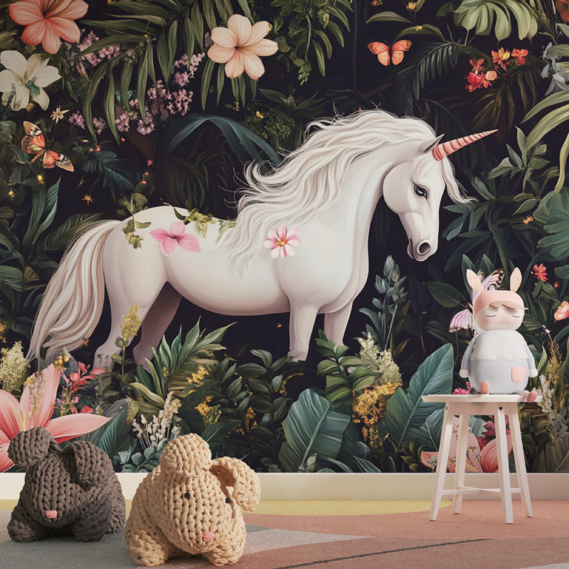 Papier peint princesse jardin t...orne tapisserie pour fille