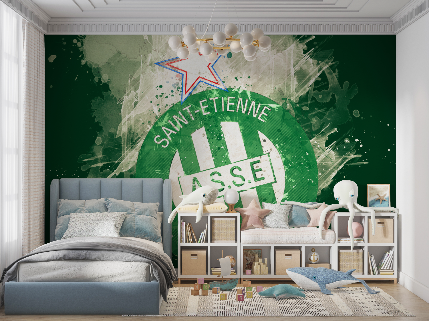 Papier peint foot asse panoramique garcon