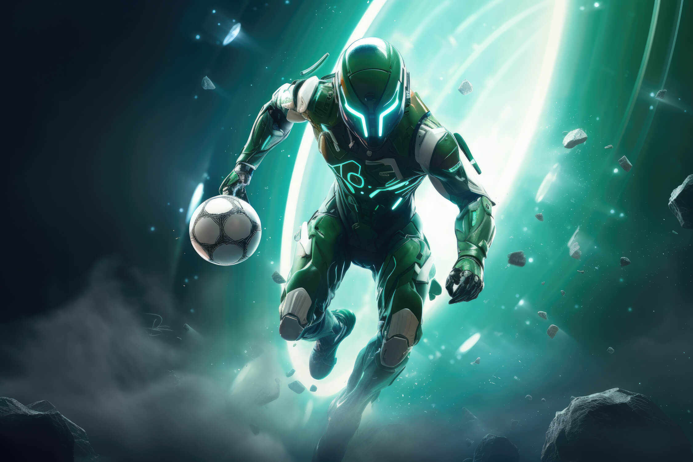 Papiers Peint Footballer Futuriste