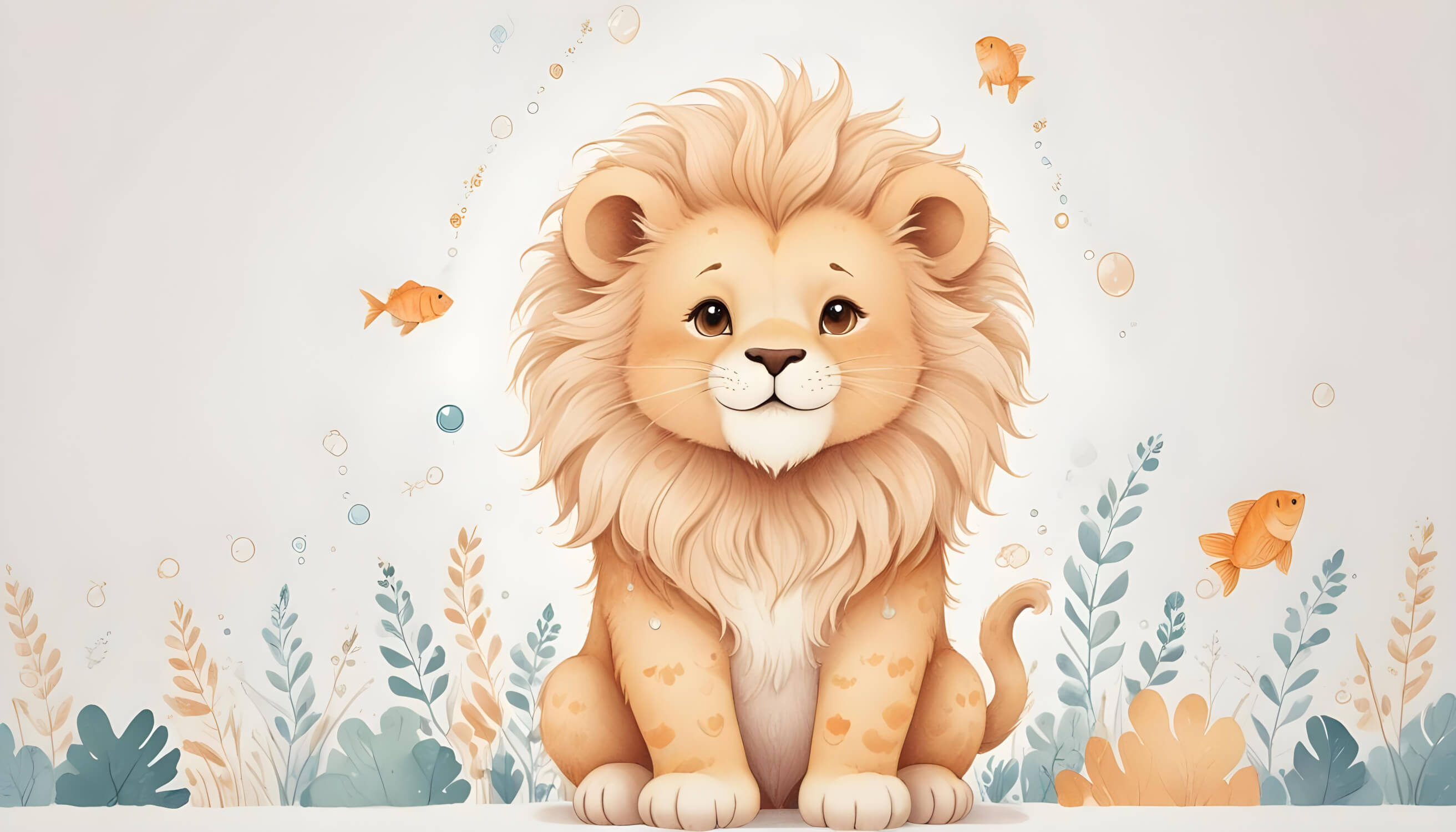Papier Peint Enfants Lionceau