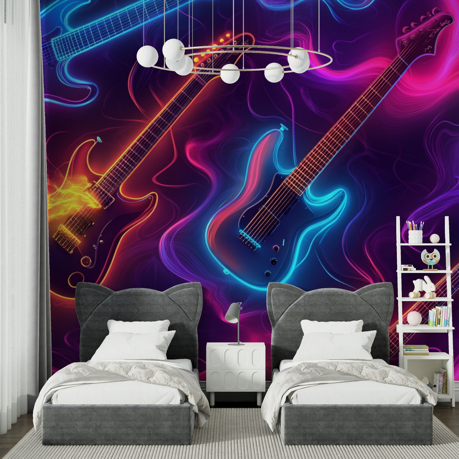 Papier peint imprime musique chambre spiderman