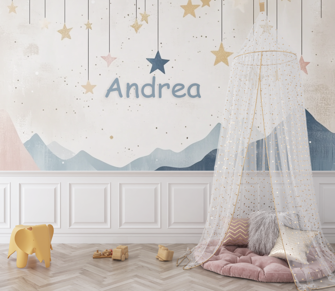 Papier peint prenom scandinave bebe
