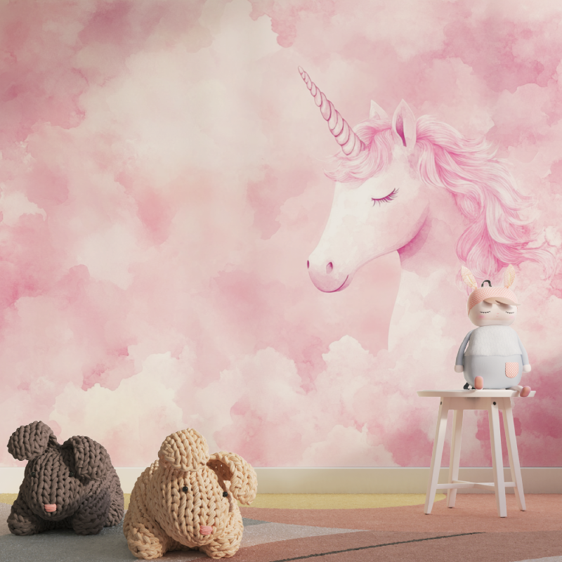 Papier peint tapisserie licorne...oses tapisserie pour fille