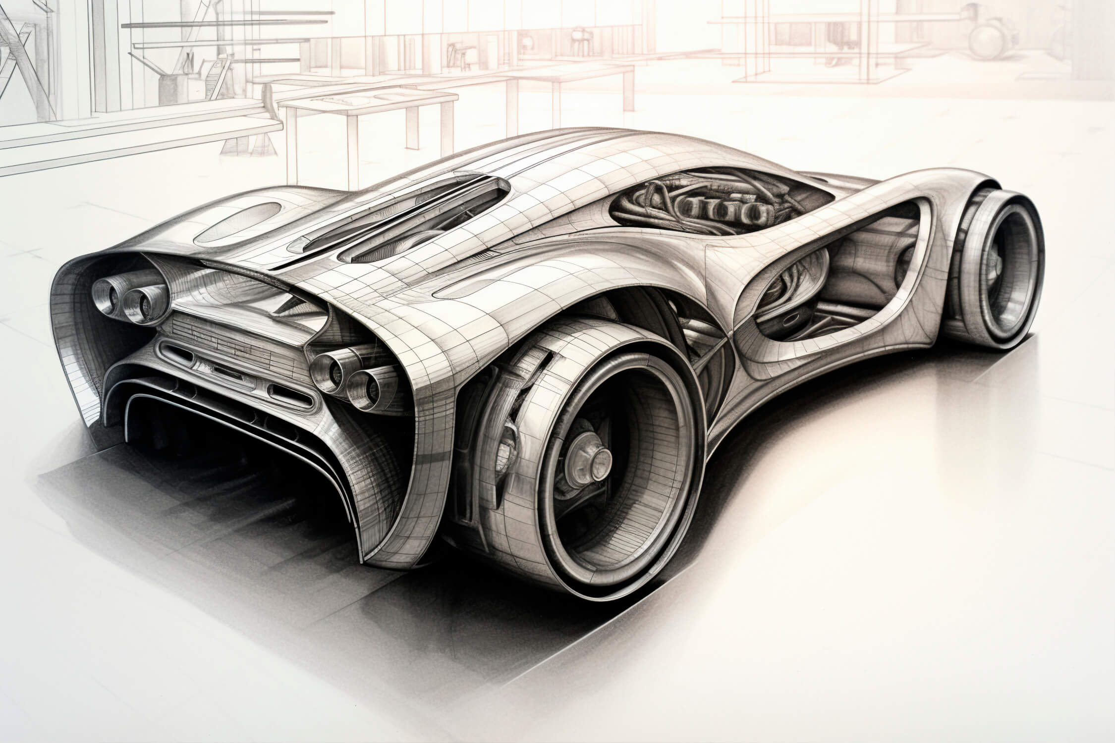Papier Peint Dessin Technique Voiture