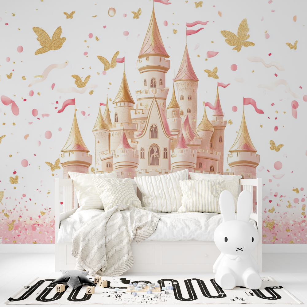 Papier peint princesse chateau de fete tapisserie fille