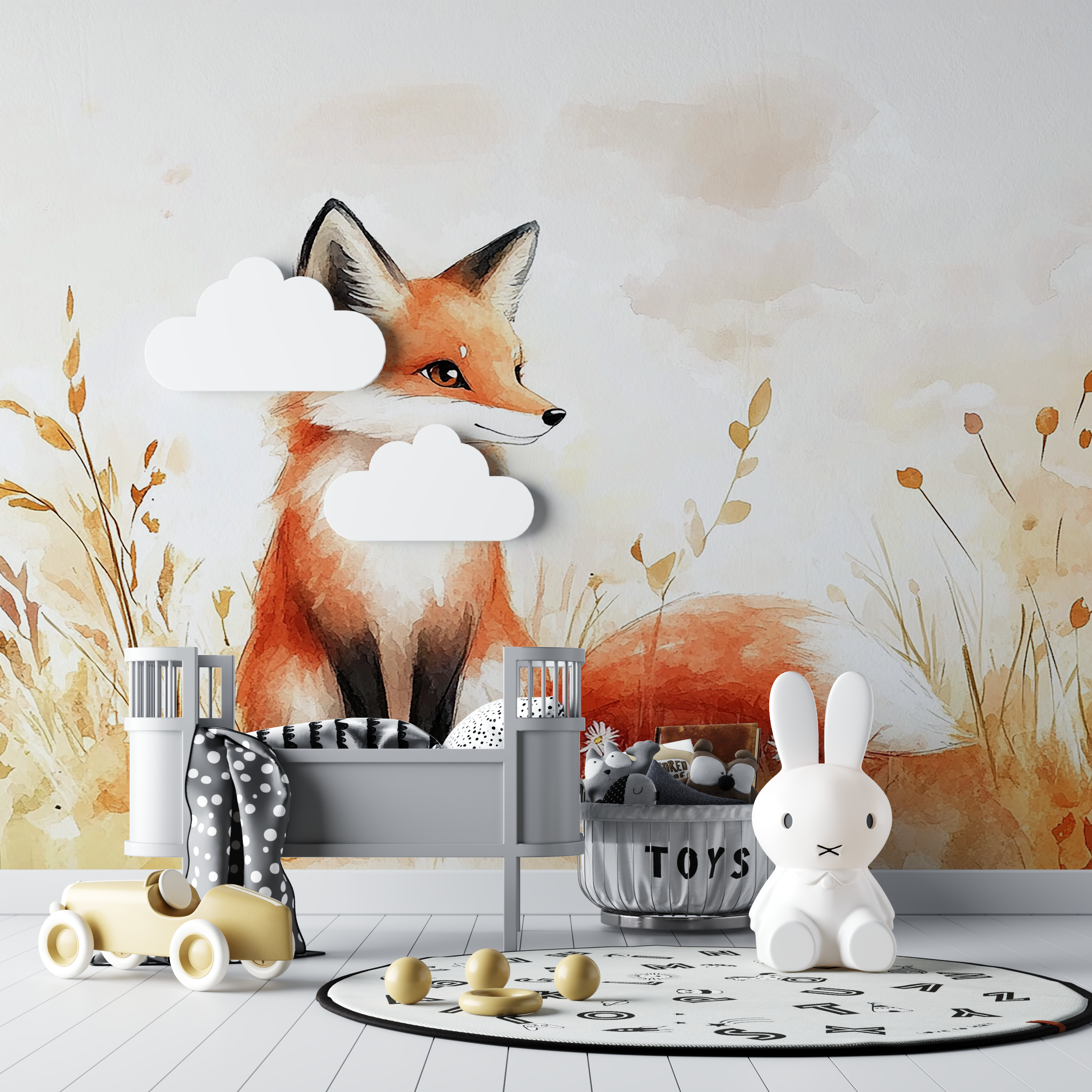 Papier peint renard pour chambre bebe bebe tipi