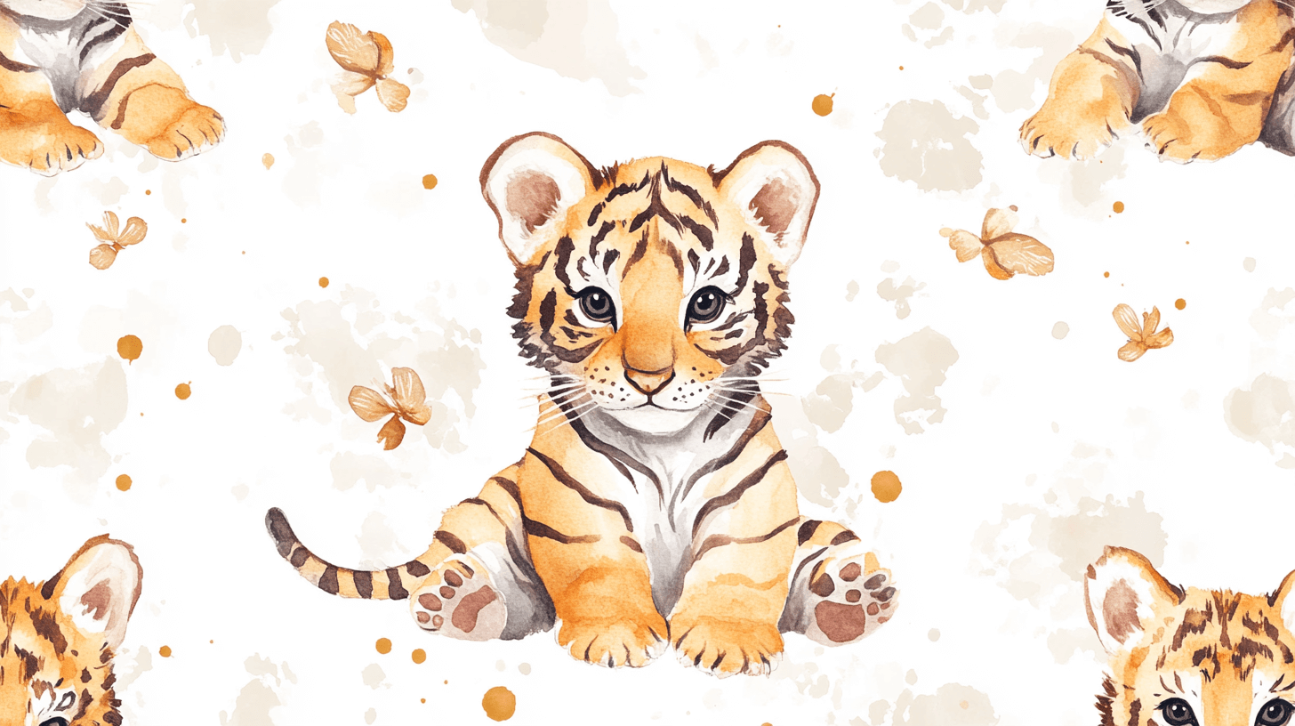 Papier Peint Tigre Mignon