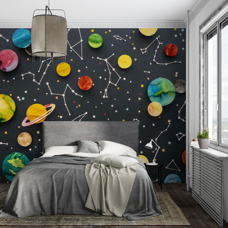 Papier peint chambre ado espace piece ados