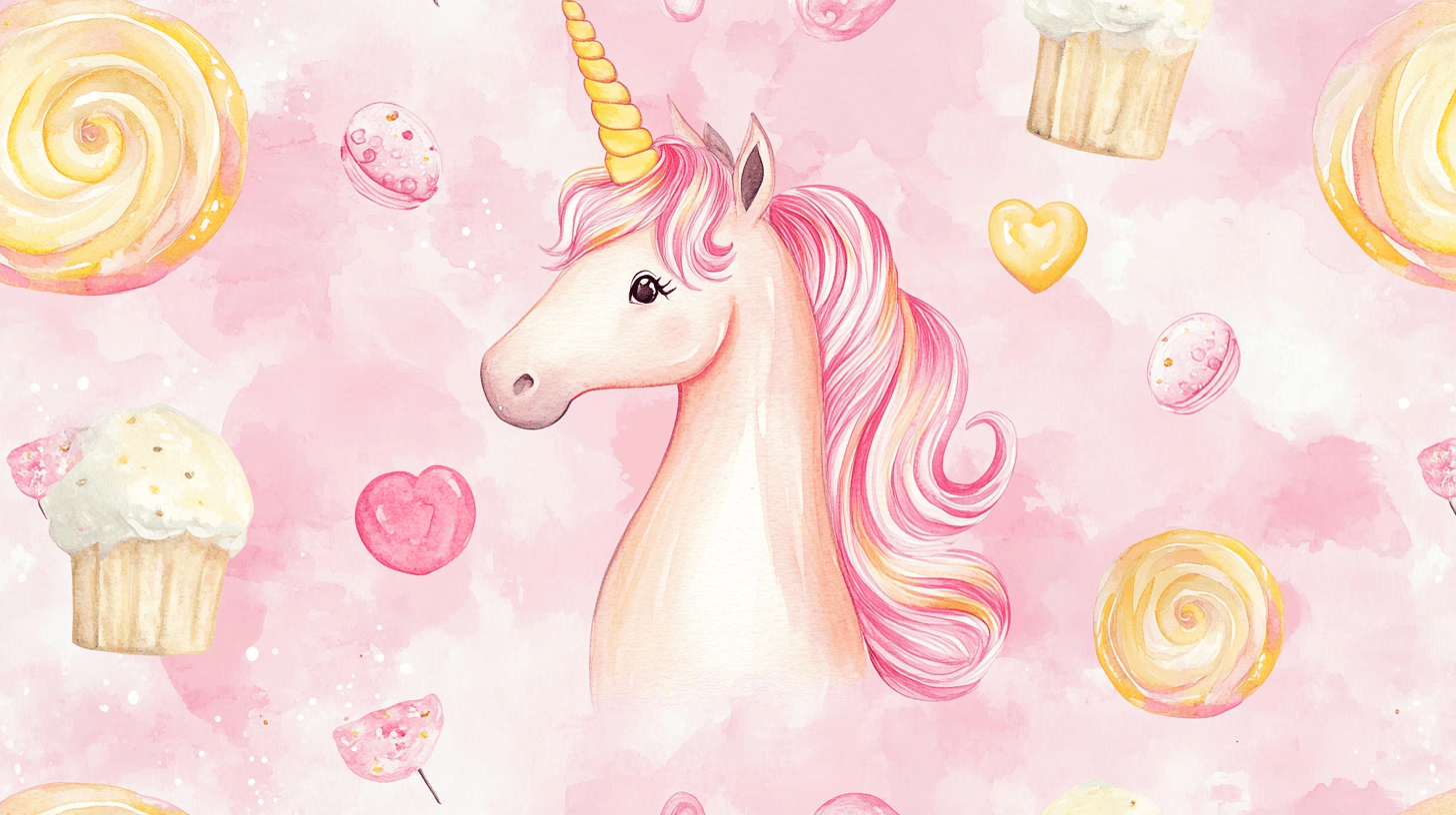 Papier Peint Déco Licorne Chambre Bébé Monde Des Sucreries