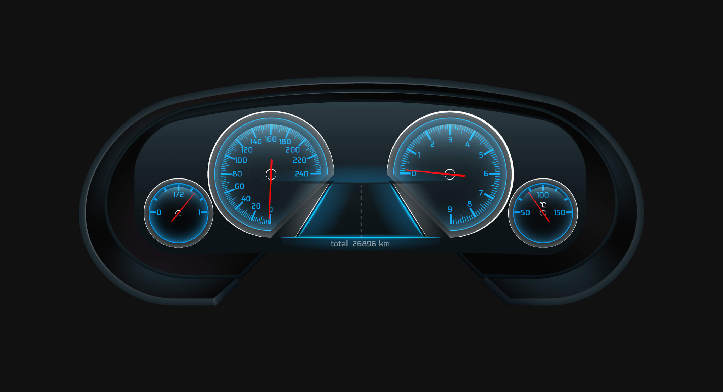 Papier Peint Tableau Bord Voiture Noir Bleu