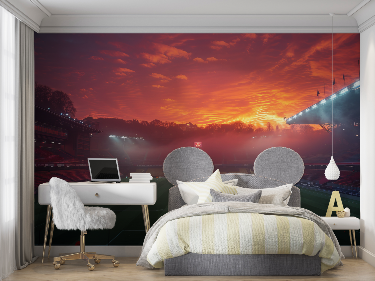 Papier peint stade de foot couc...il mur chambre panoramique