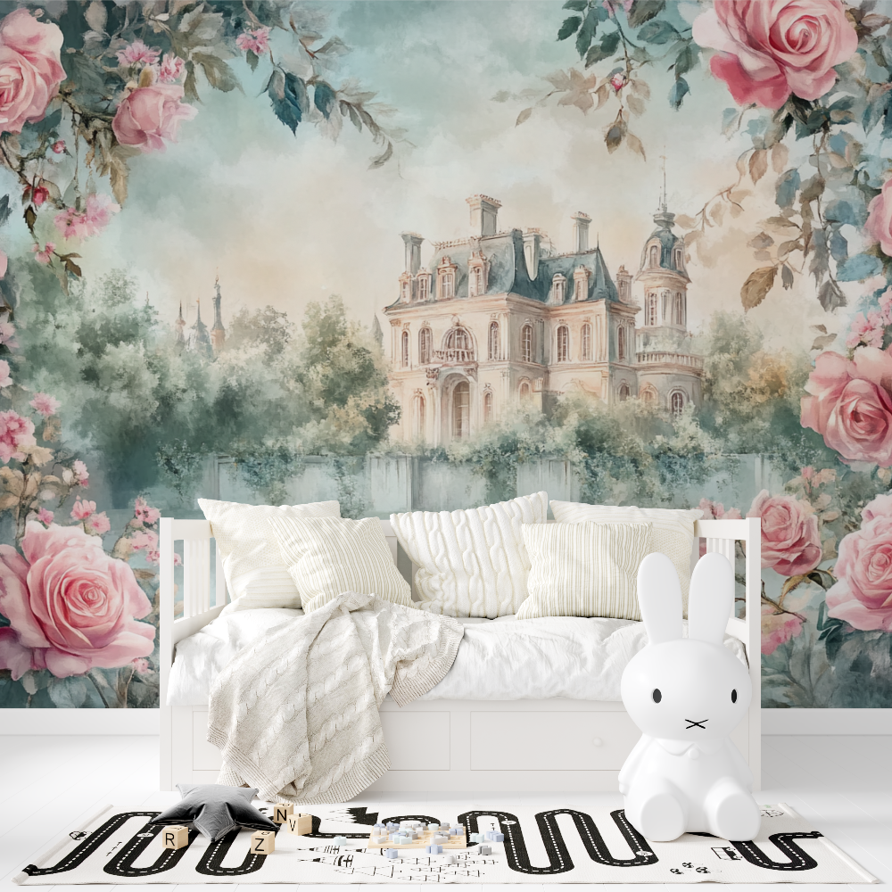 Papier peint princesse reverie florale tapisserie fille