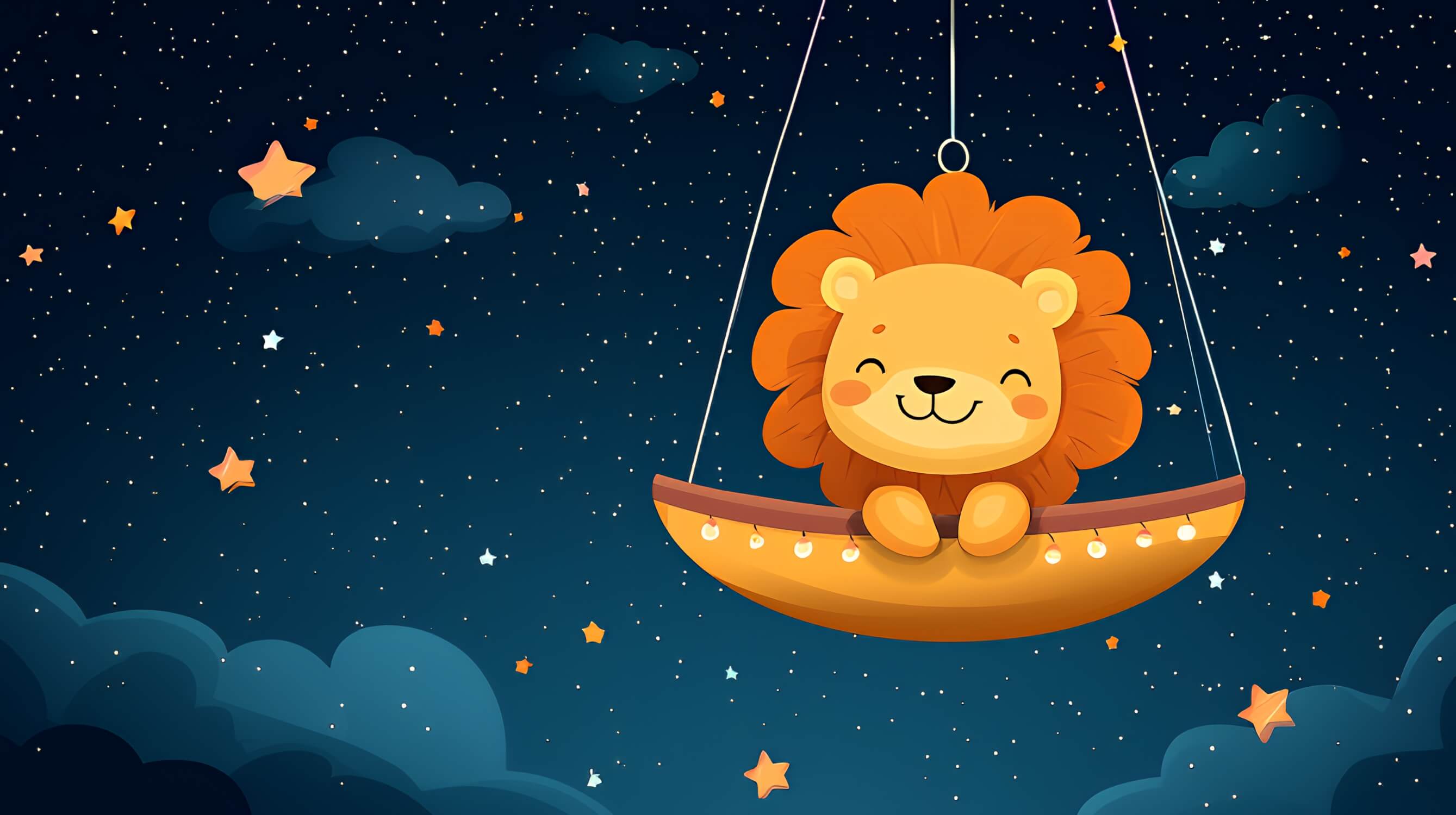 Papier Peint Lion Et Étoiles Dorées