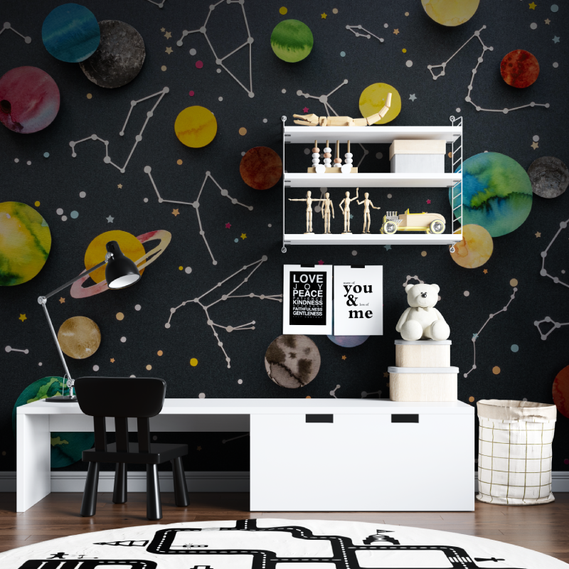 Papier peint chambre ado espace tapisserie chambre ados