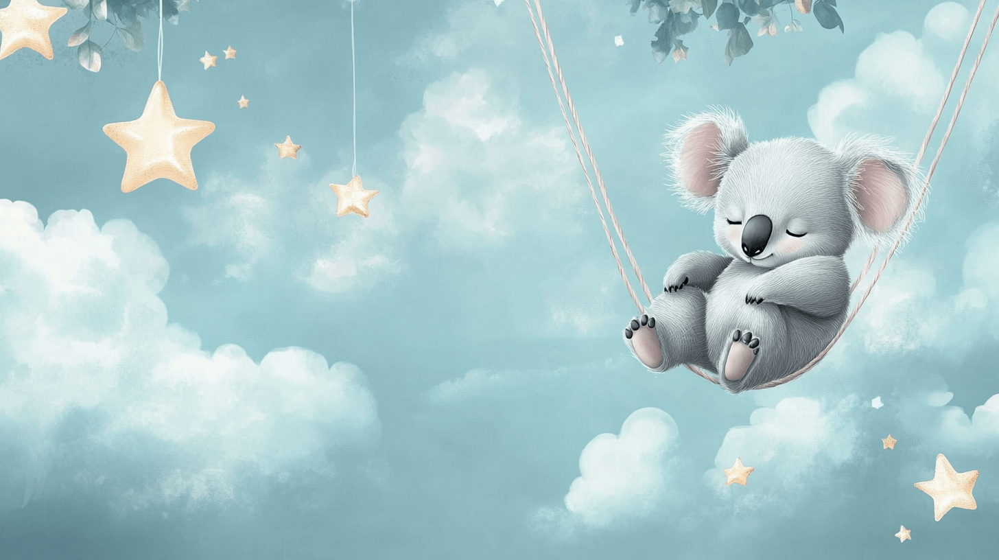 Papier Peint Koala Posé Sur Une Étoile Filante