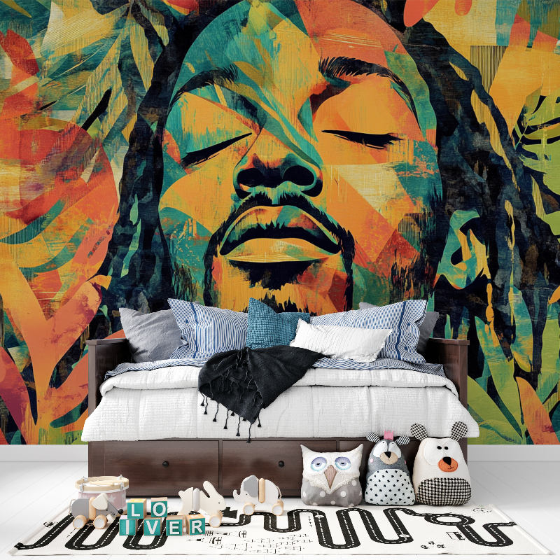 Papier peint afro salon tapisserie pour ado