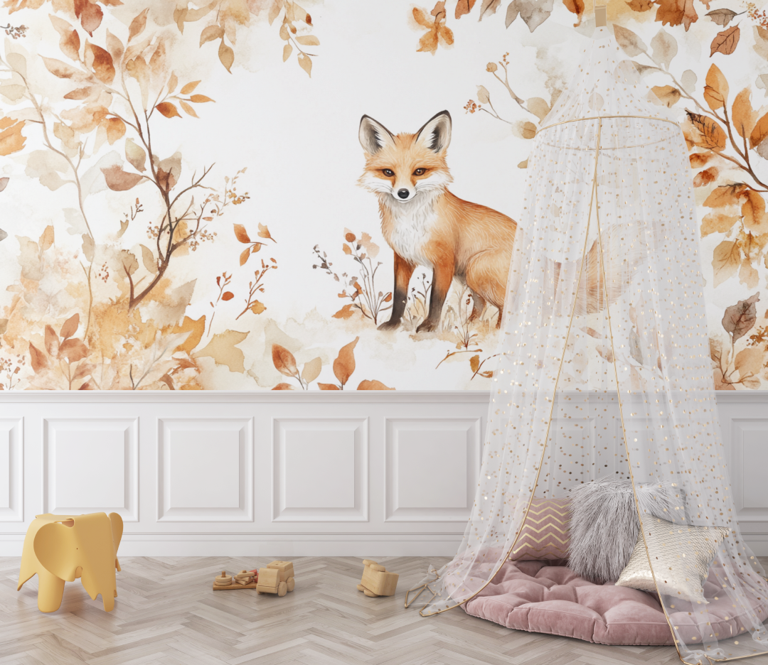 Papier peint renard chambre bebe bebe