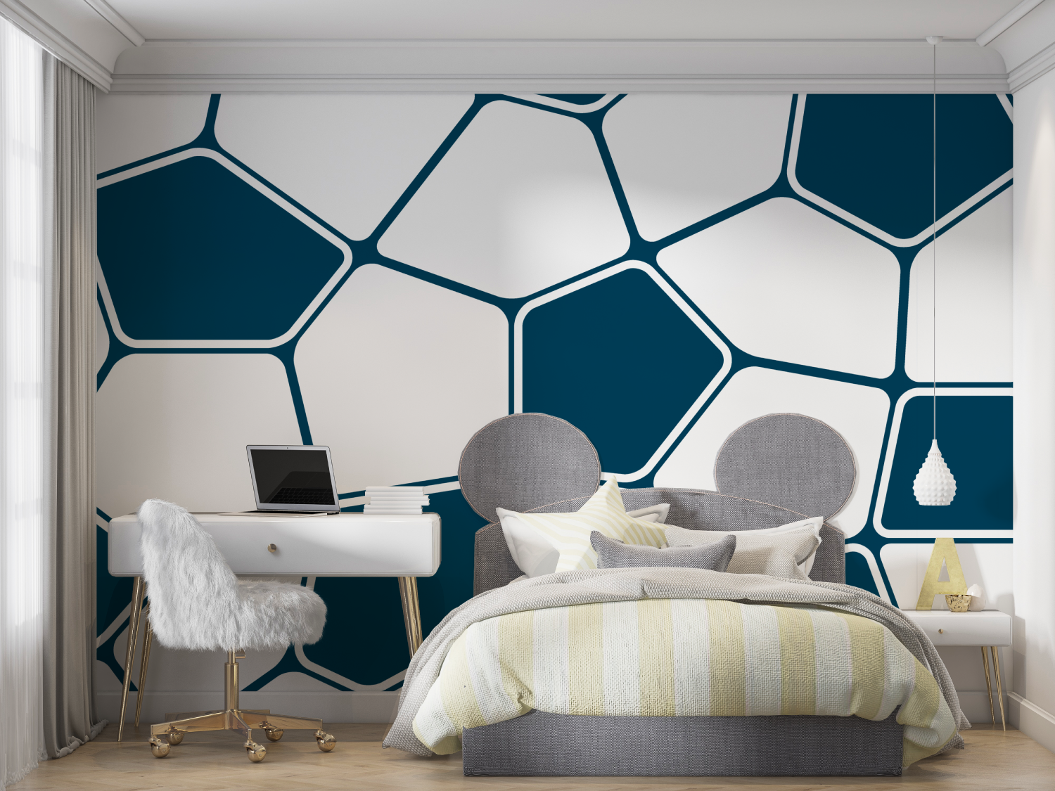 Papier peint motif foot mur chambre panoramique