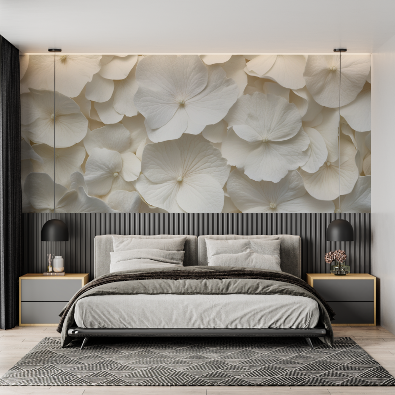 Papier peint aquarelle fleurs delicates mural adulte
