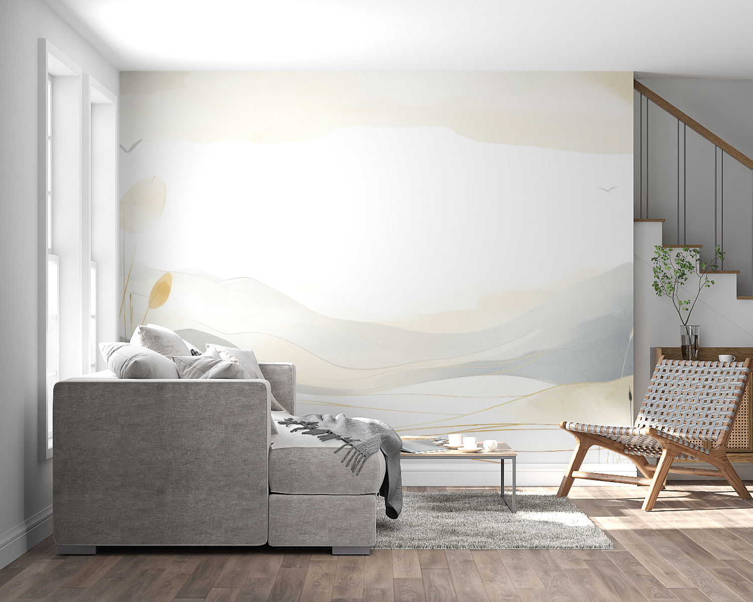 Papier peint aquarelle grand panoramique panoramique mural