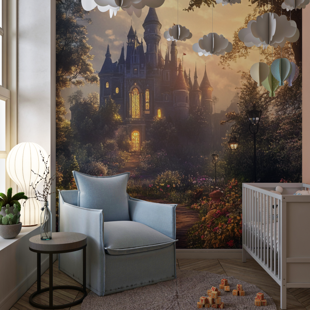 Papier peint princesse jardin des reves chambre de fille