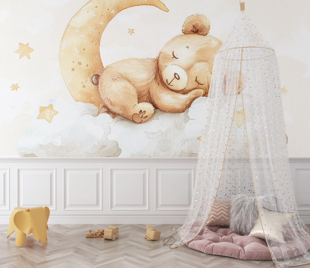 Papier peint chambre bébé ourson - chambre de bebe