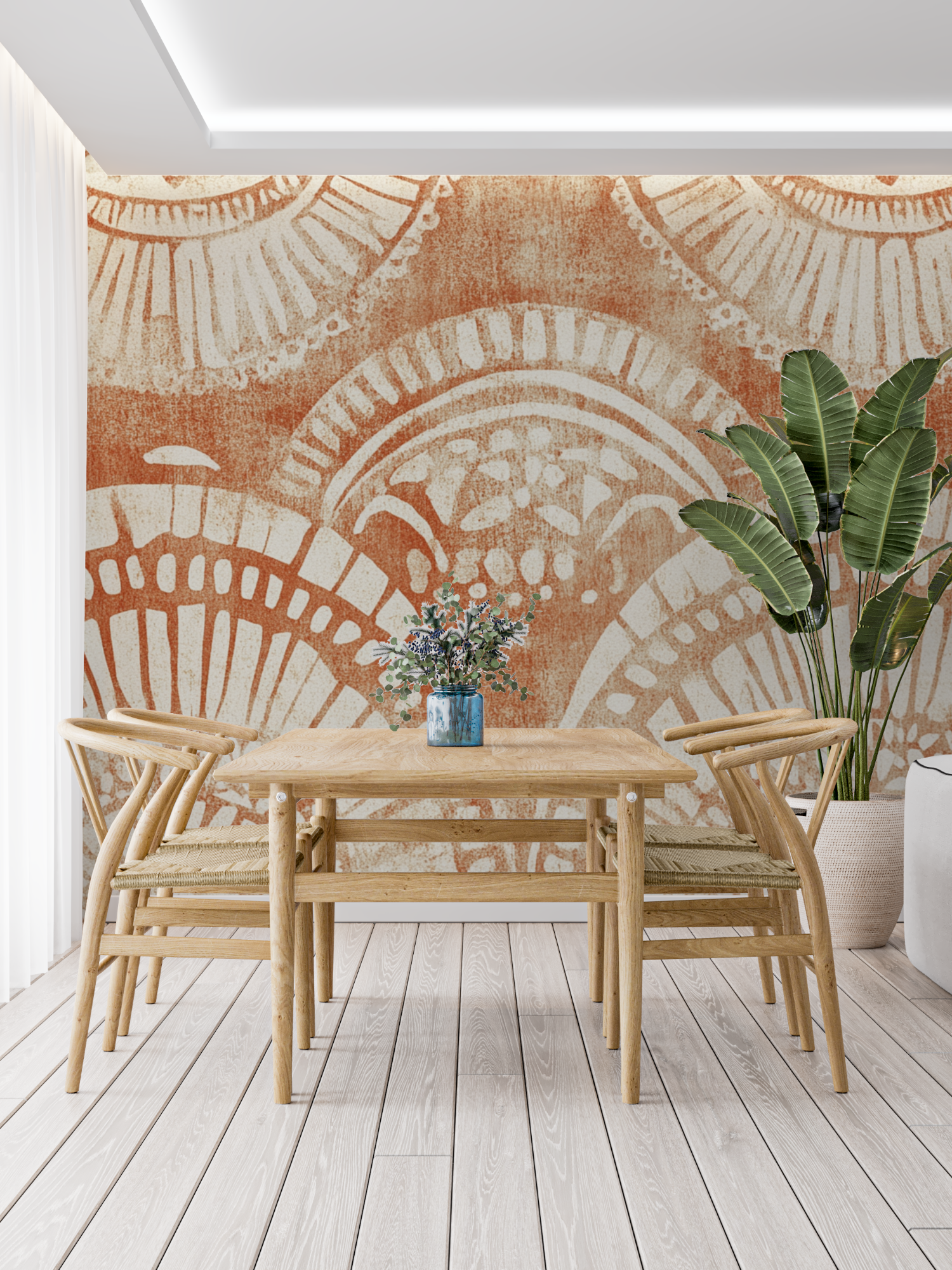 Papier peint terracotta ambiance boheme panoramique tendance