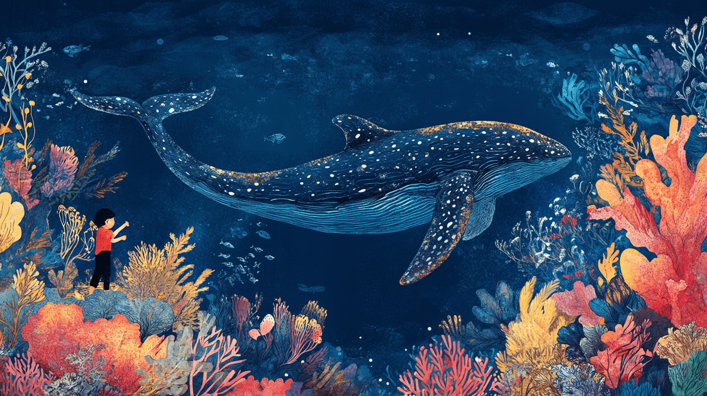 Papier Peint Baleine Et Trésor