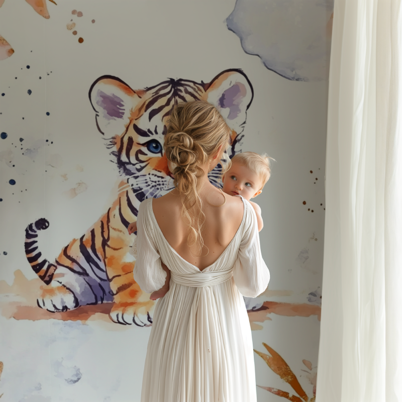 Papier peint tigre et ambiance feerique bb123
