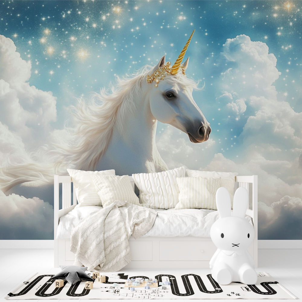Papier peint princesse licorne des etoiles tapisserie fille