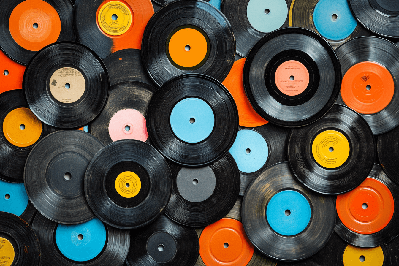 Papier Peint Disque Vinyle Coloré