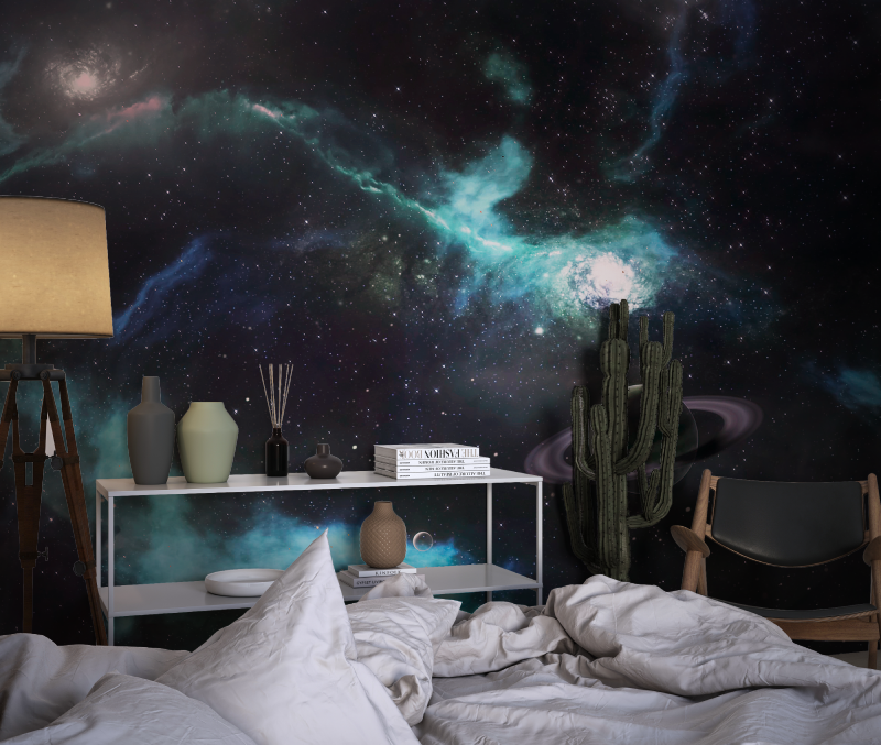 Papier peint espace etoile chambre dado1