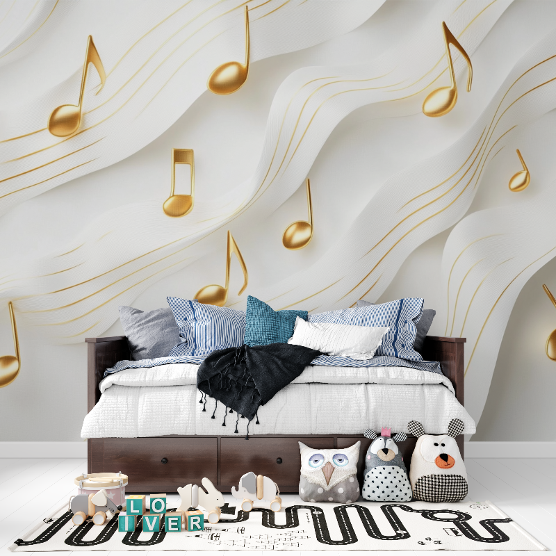 Frise papier peint note de musique tapisserie pour ado