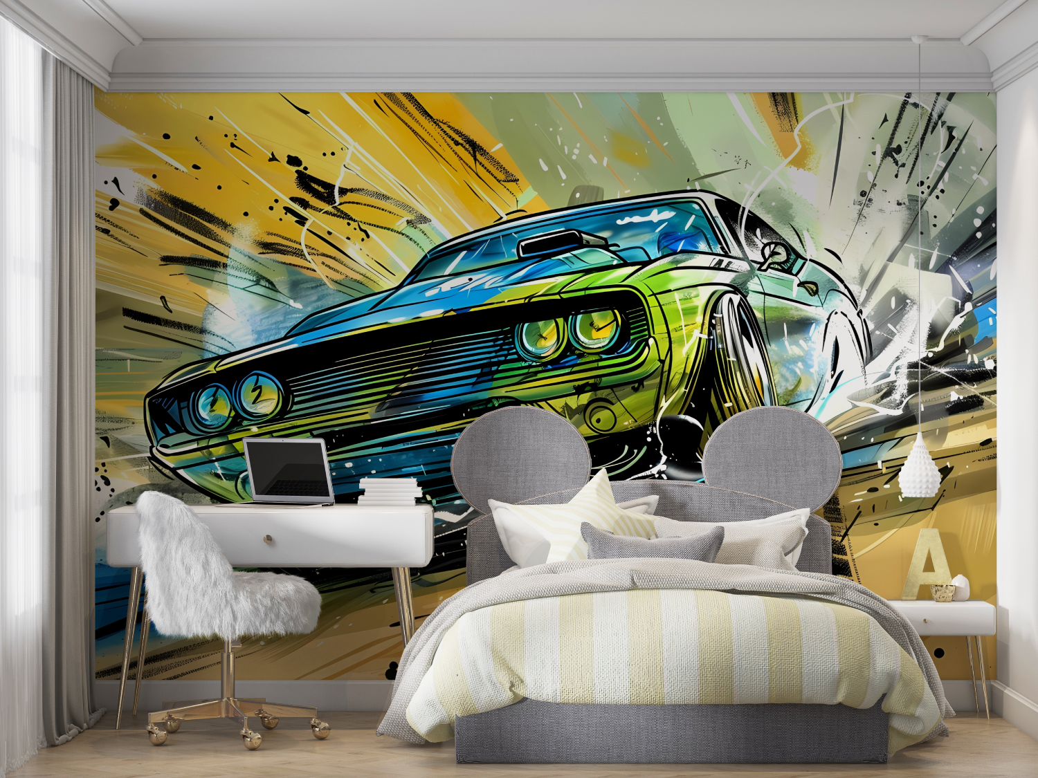 Papier peint voiture de sport g...ti mur chambre panoramique