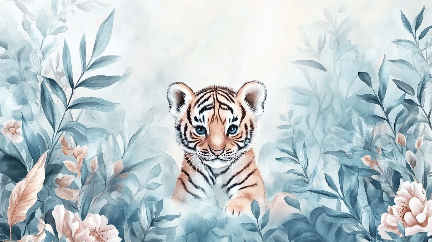 Papier Peint Tigre Et Forêt Enchantée
