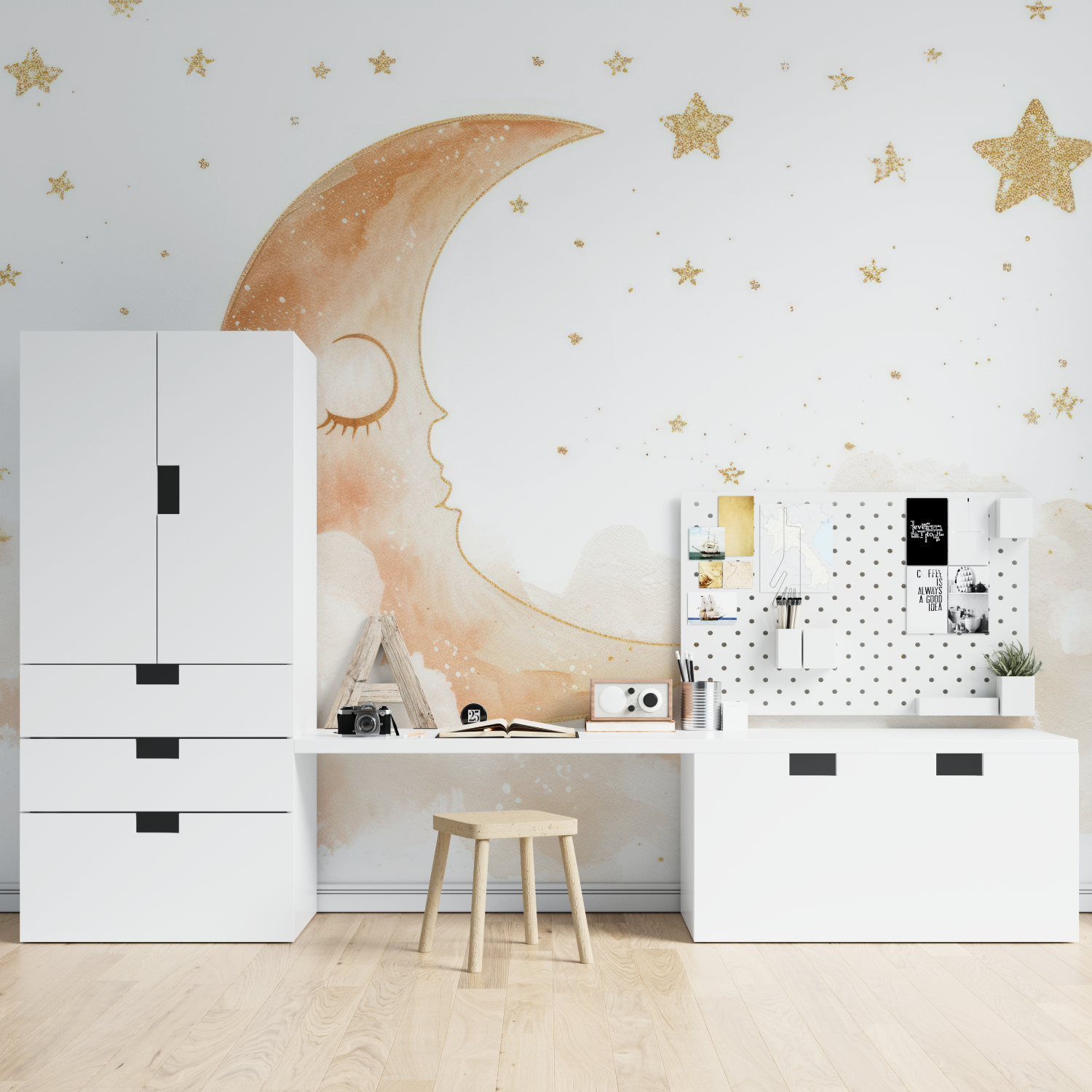 Papier Peint Enfant Lune - tapisserie hero