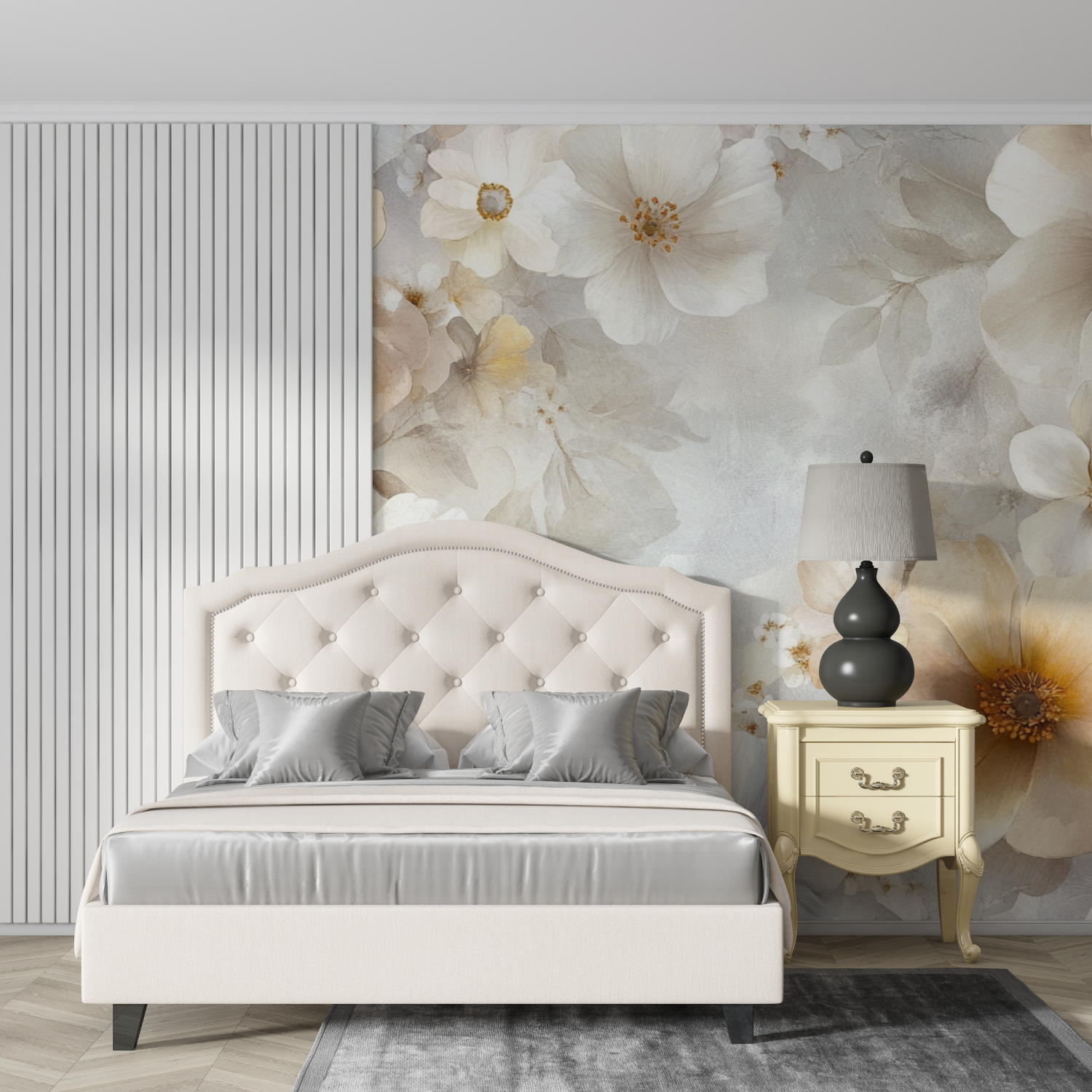 Papier peint aquarelle fleurs elegantes et delicates design