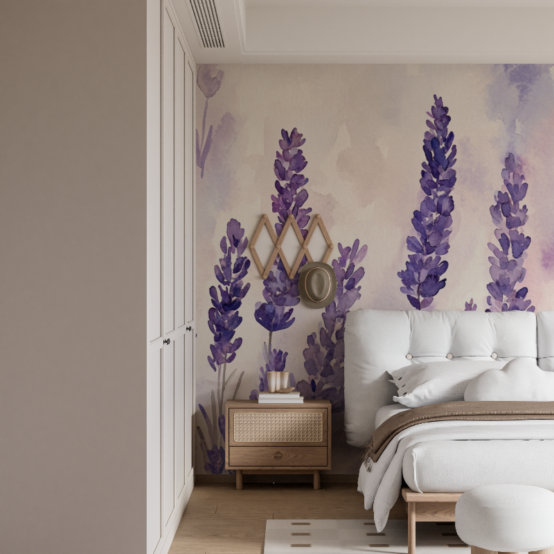 Papier peint lavande tendance mural