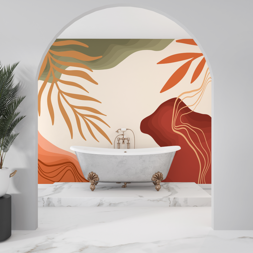 Papier peint tendance salle de bain sdb
