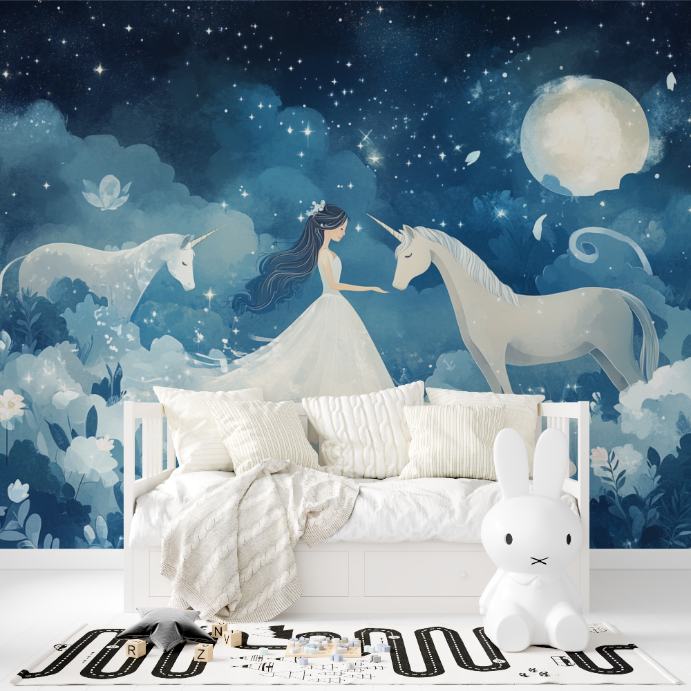 Papier peint princesse little p...t licorne tapisserie fille