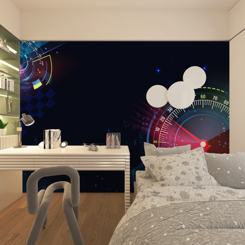 Papier peint 3d tableau bord voiture chambre adolescents