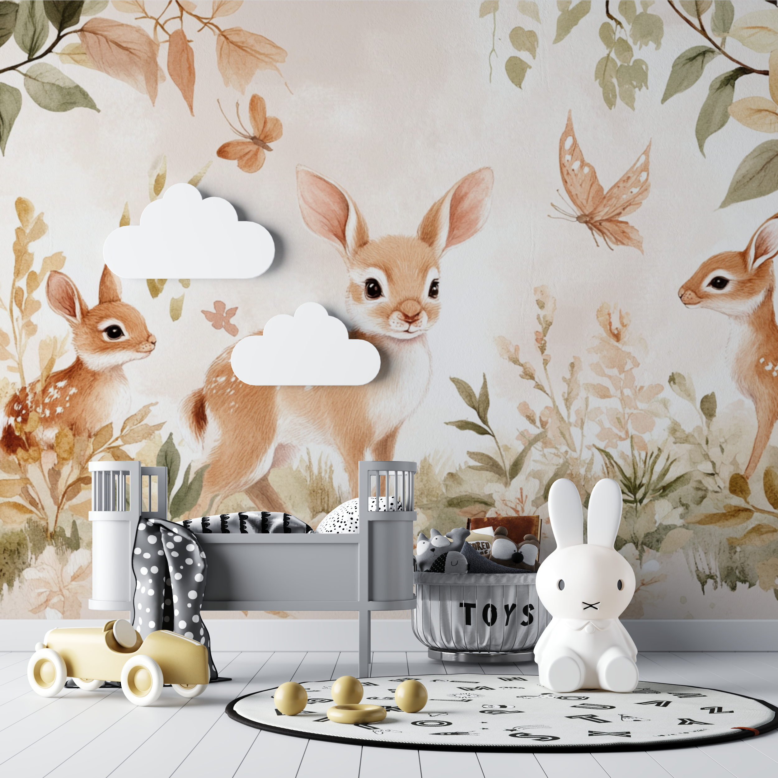 Papier peint foret doux bebe bebe tipi