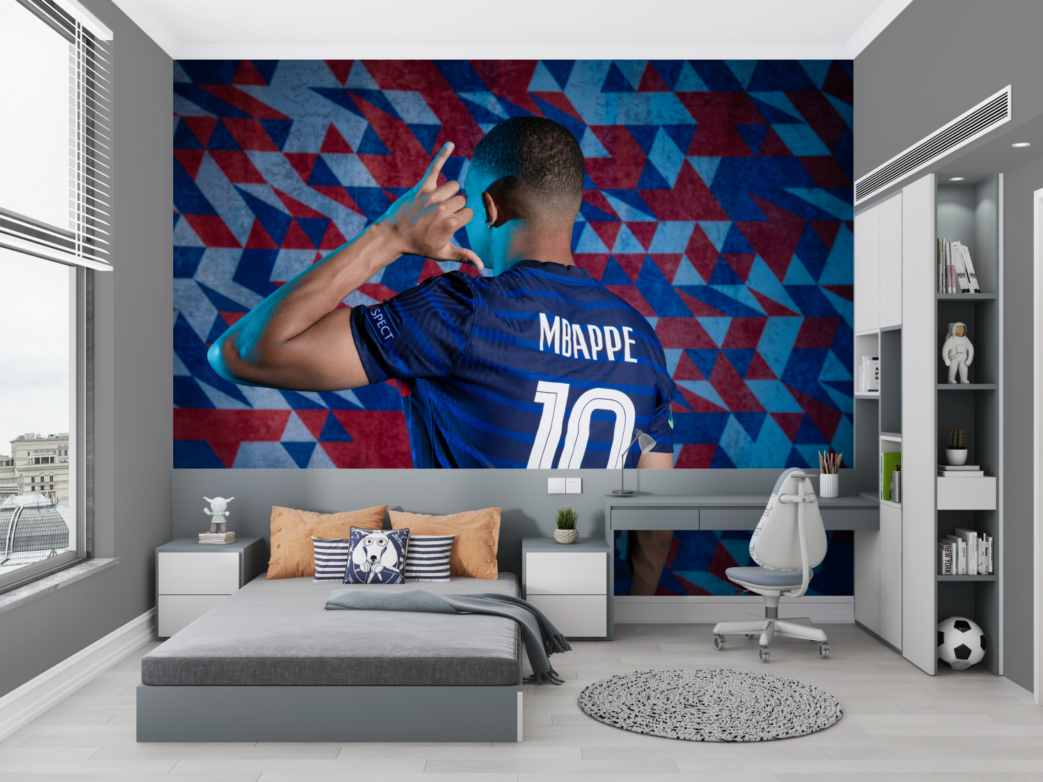 Papier peint mbappe football chambre petit