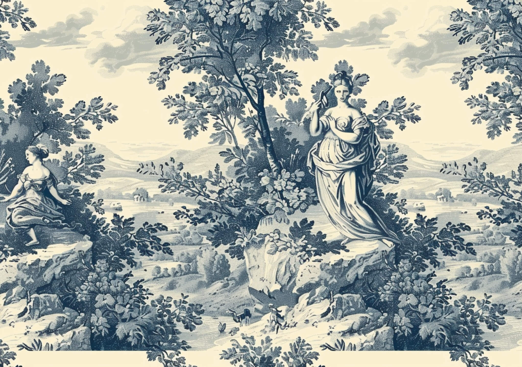Papier Peint Toile De Jouy Tapisserie
