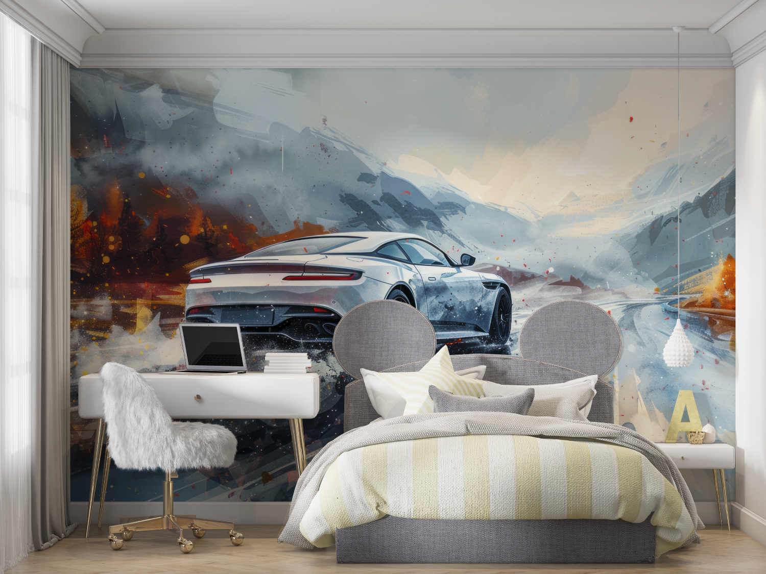 Papier peint 3d adulte tuning v...re mur chambre panoramique