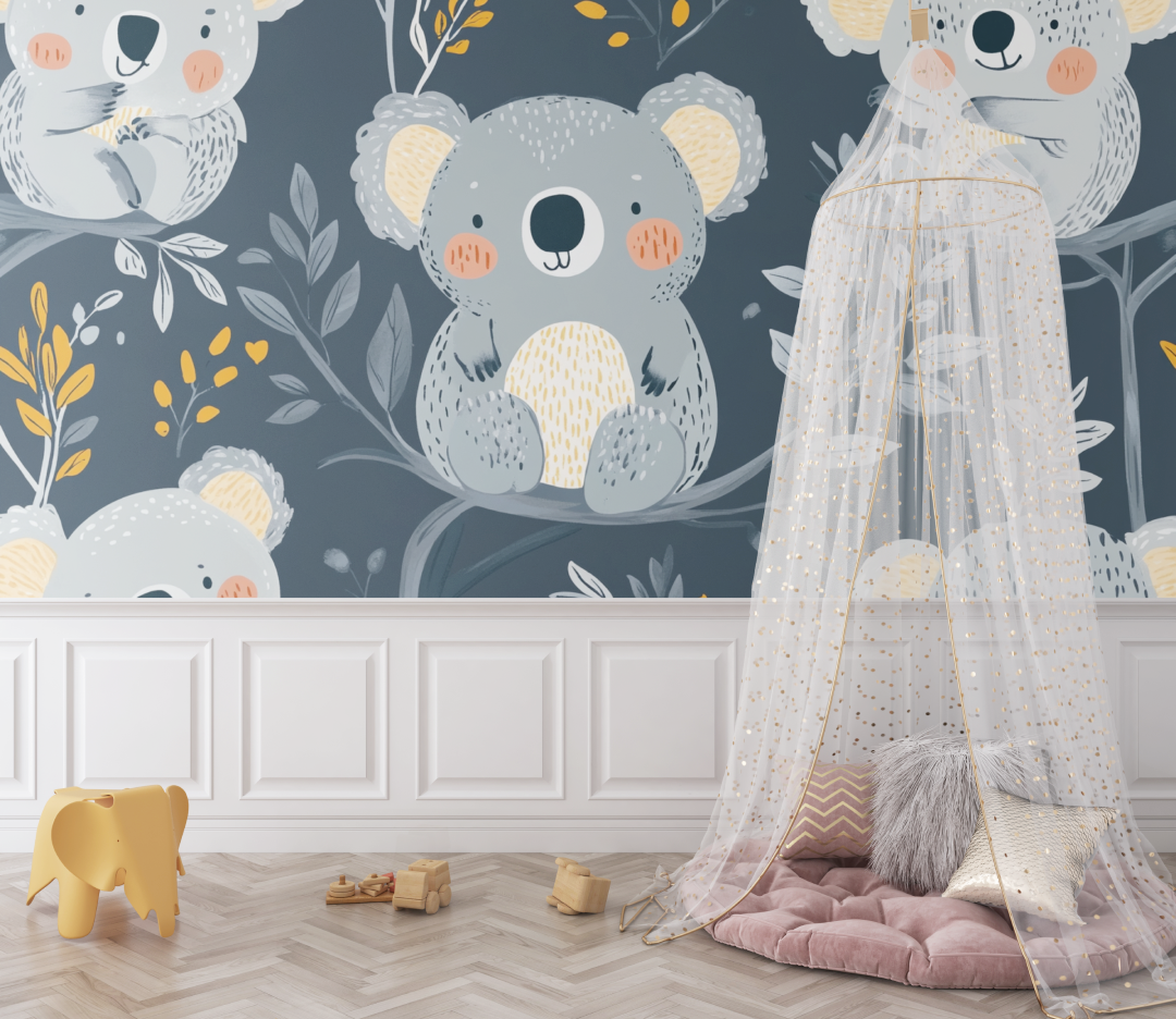 Papier peint koala peau a peau bebe