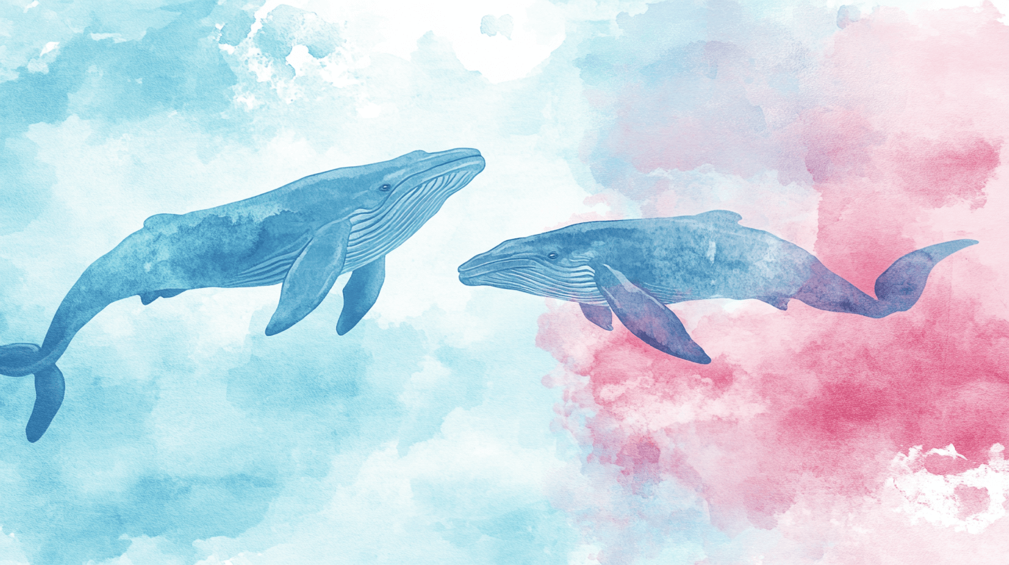 Papier Peint Baleine Pastel