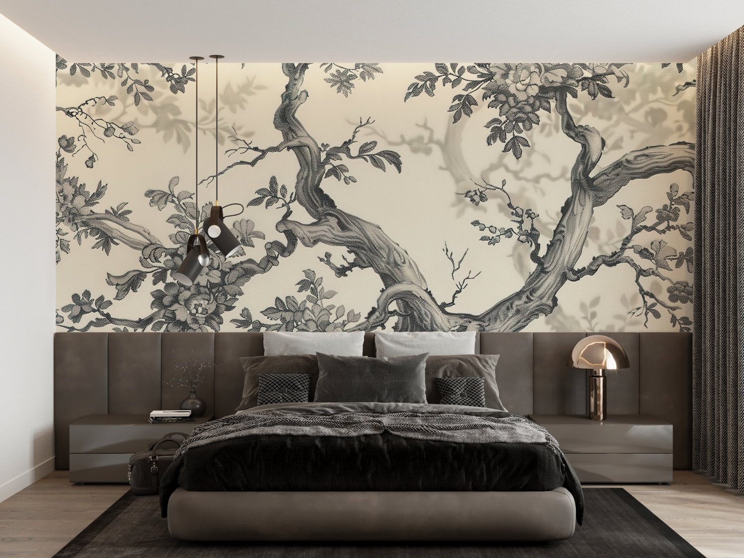 Papier Peint Toile De Jouy 3d - panoramique tendance
